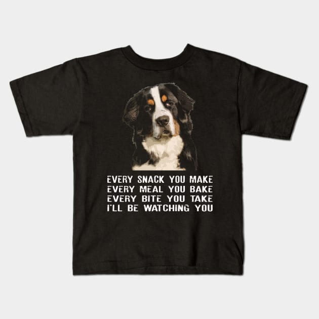 Berner Every Bite You Take Stylish Tee for Dog Lovers Kids T-Shirt by Beetle Golf